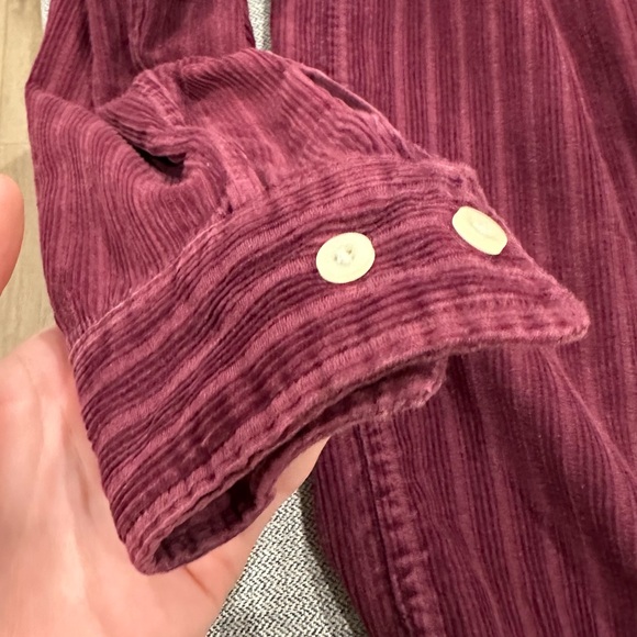 Vintage 90’s Polo By Ralph Lauren Casual Maroon Corduroy Button Up Long Sleeve - Picture 5 of 8